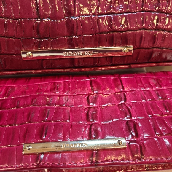 Brahmin Vintage Vivian Prissy Raspberry Set With Wallet EUC made in Italy
